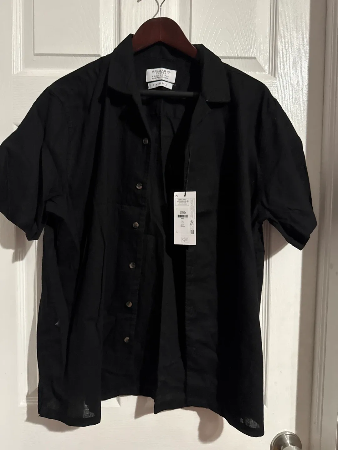 Primark Black Linen Mix Shirt - XL