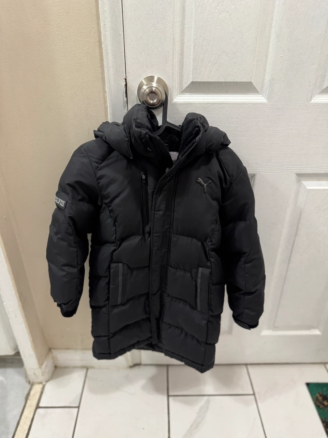 Kids Puma Black Puffer Jacket - Size 120