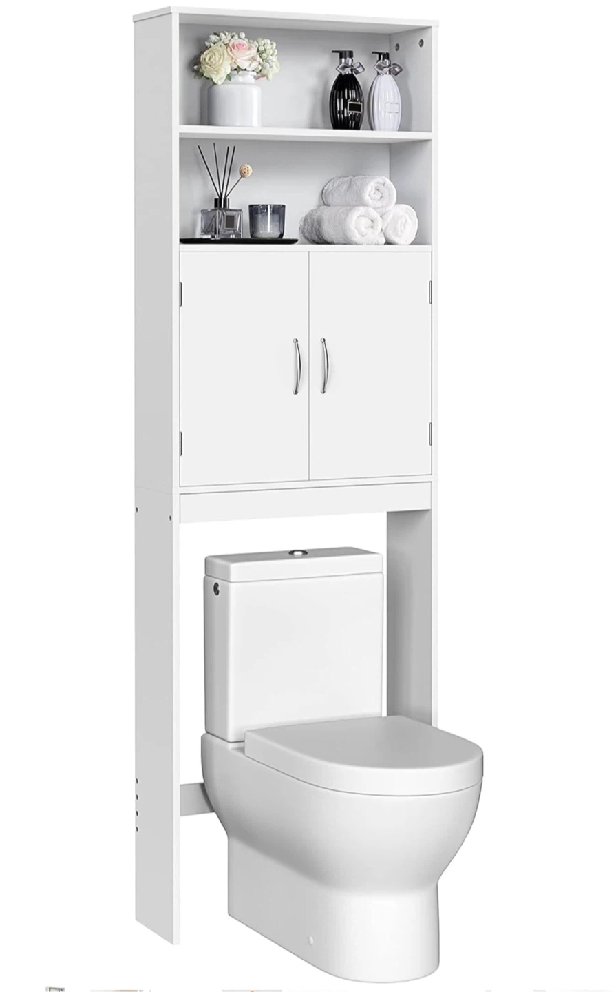 White Over-the-Toilet Storage Cabinet