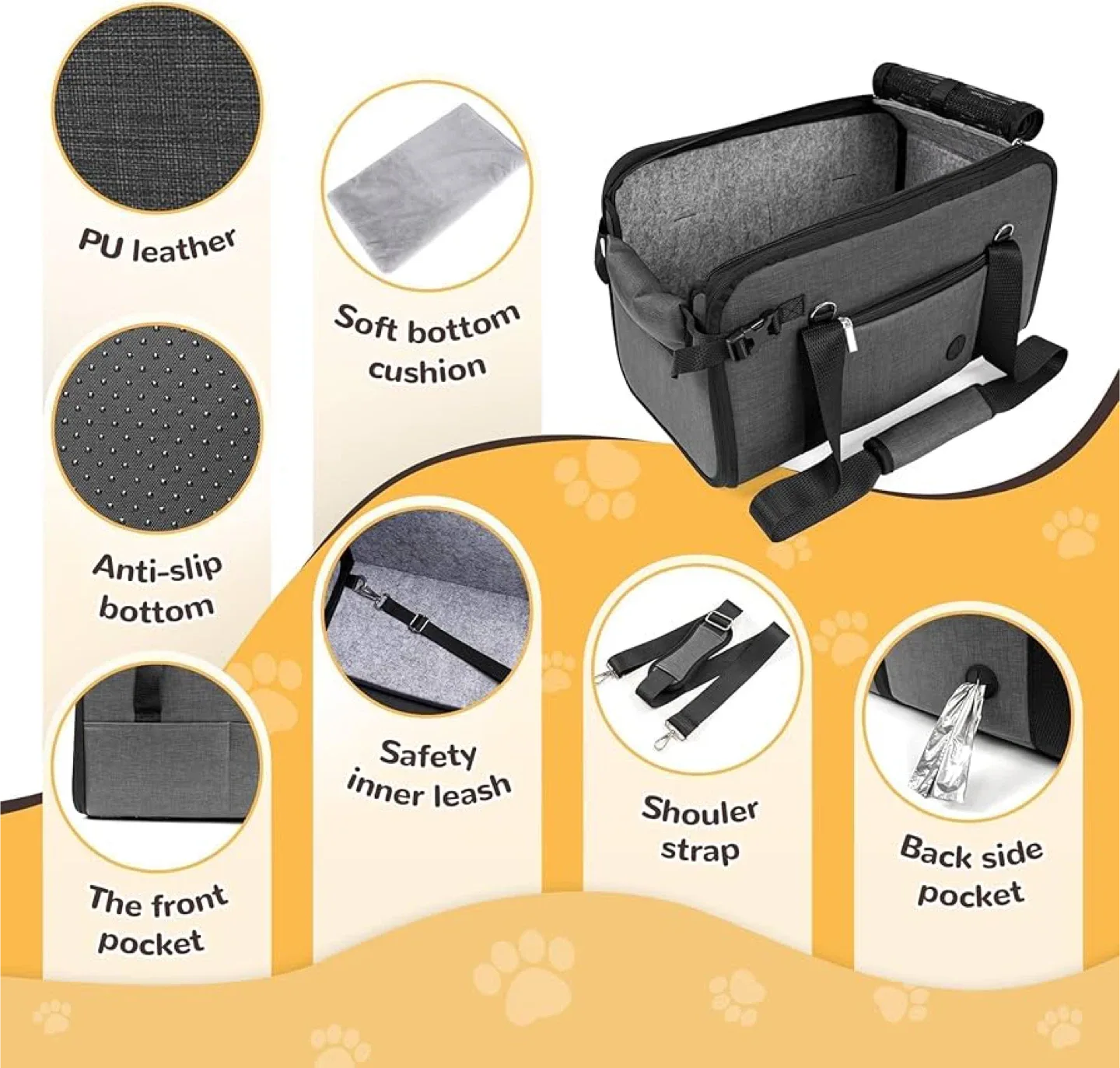 YUDODO Large Dog Car Seat for Center Console - New image indicator(3)