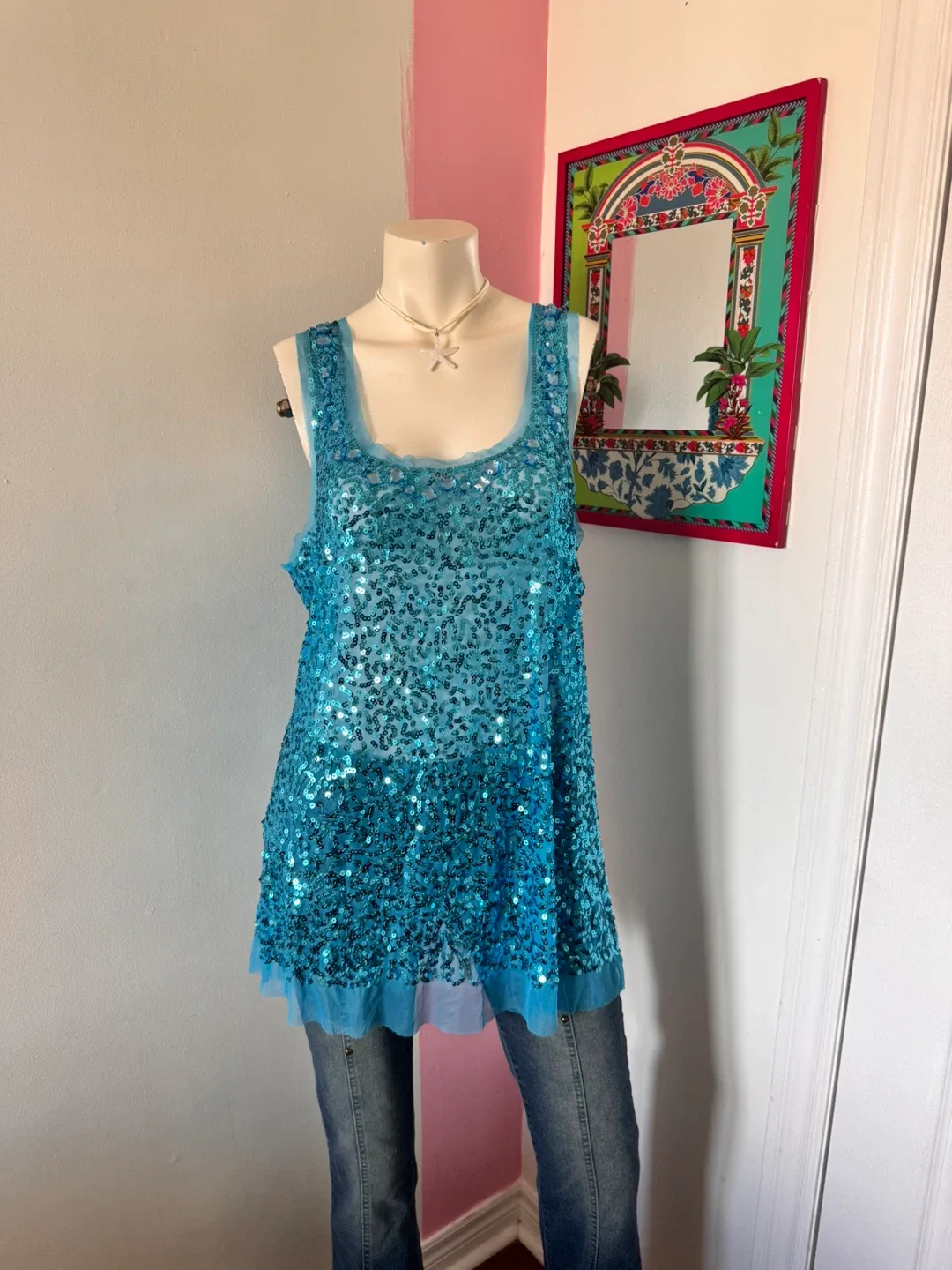 Blue Sequin Top thumbnail