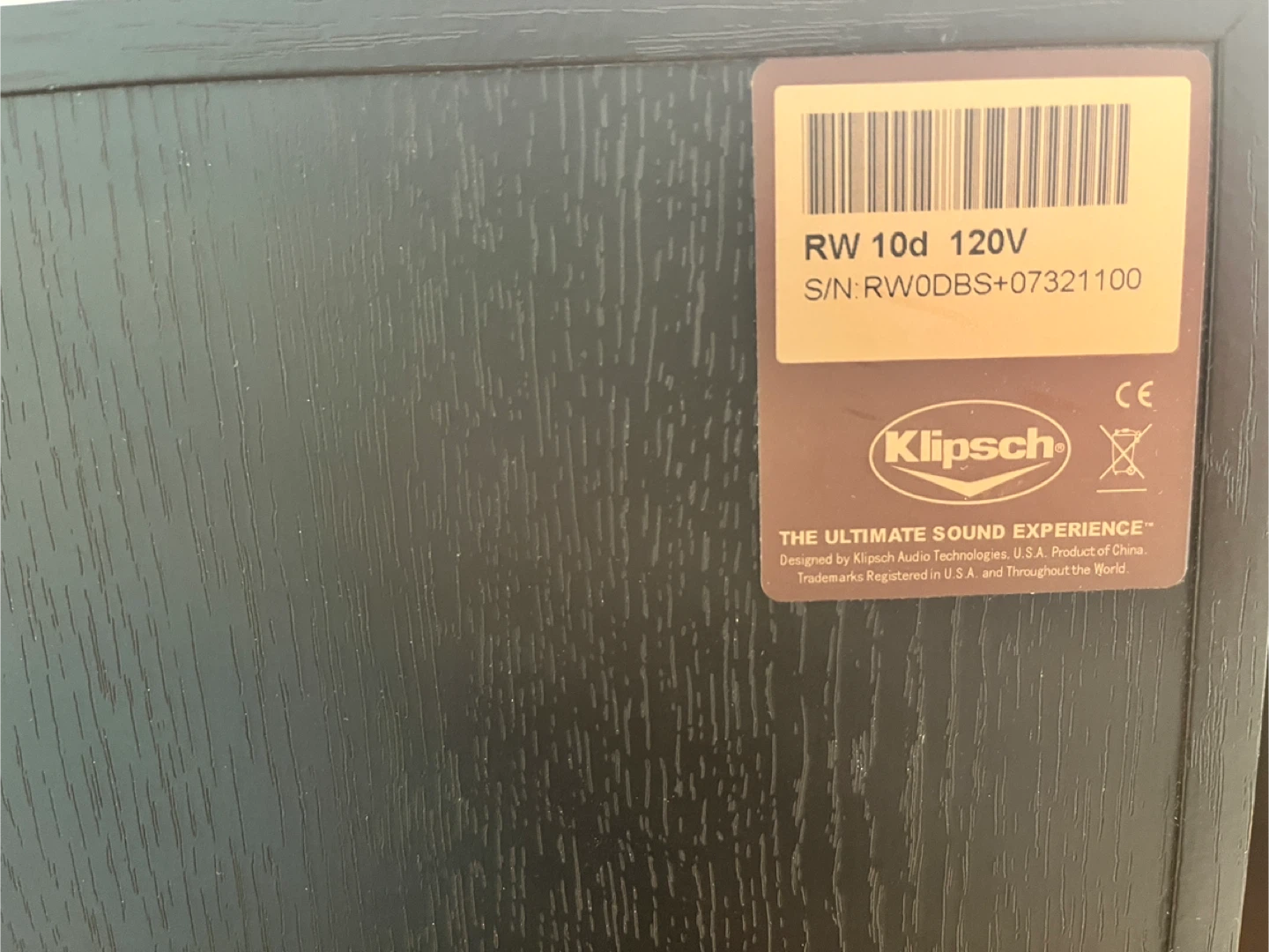 Klipsch RW-10d 120V Subwoofer - photo 4