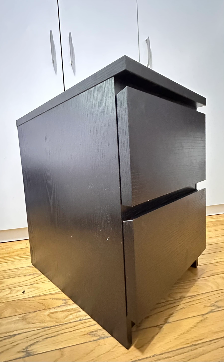 Black 2-Drawer Nightstand - photo 3