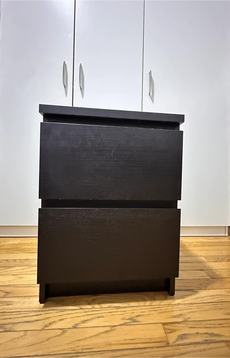 Black 2-Drawer Nightstand
