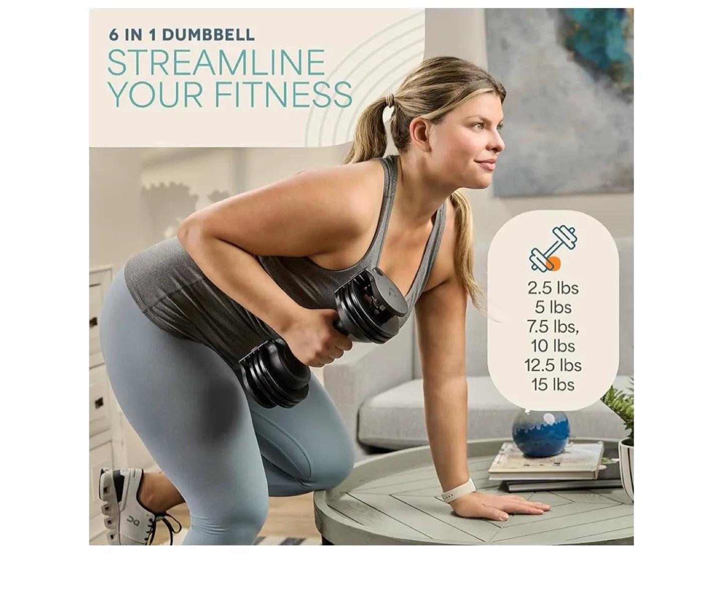 Lifepro Adjustable Dumbbells Set - 15lbs Pair