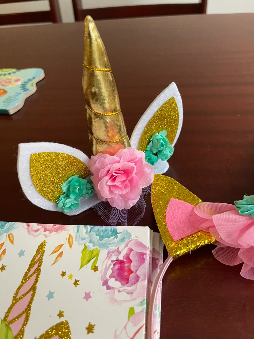 Unicorn Birthday Banner ,Headband and cake topper image indicator(2)