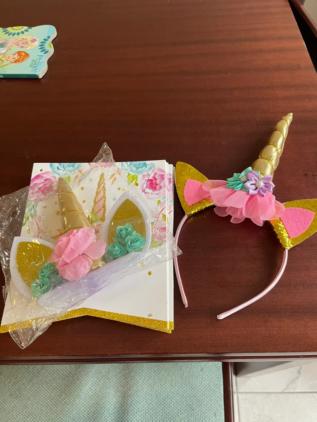 Unicorn Birthday Banner ,Headband and cake topper image indicator(3)