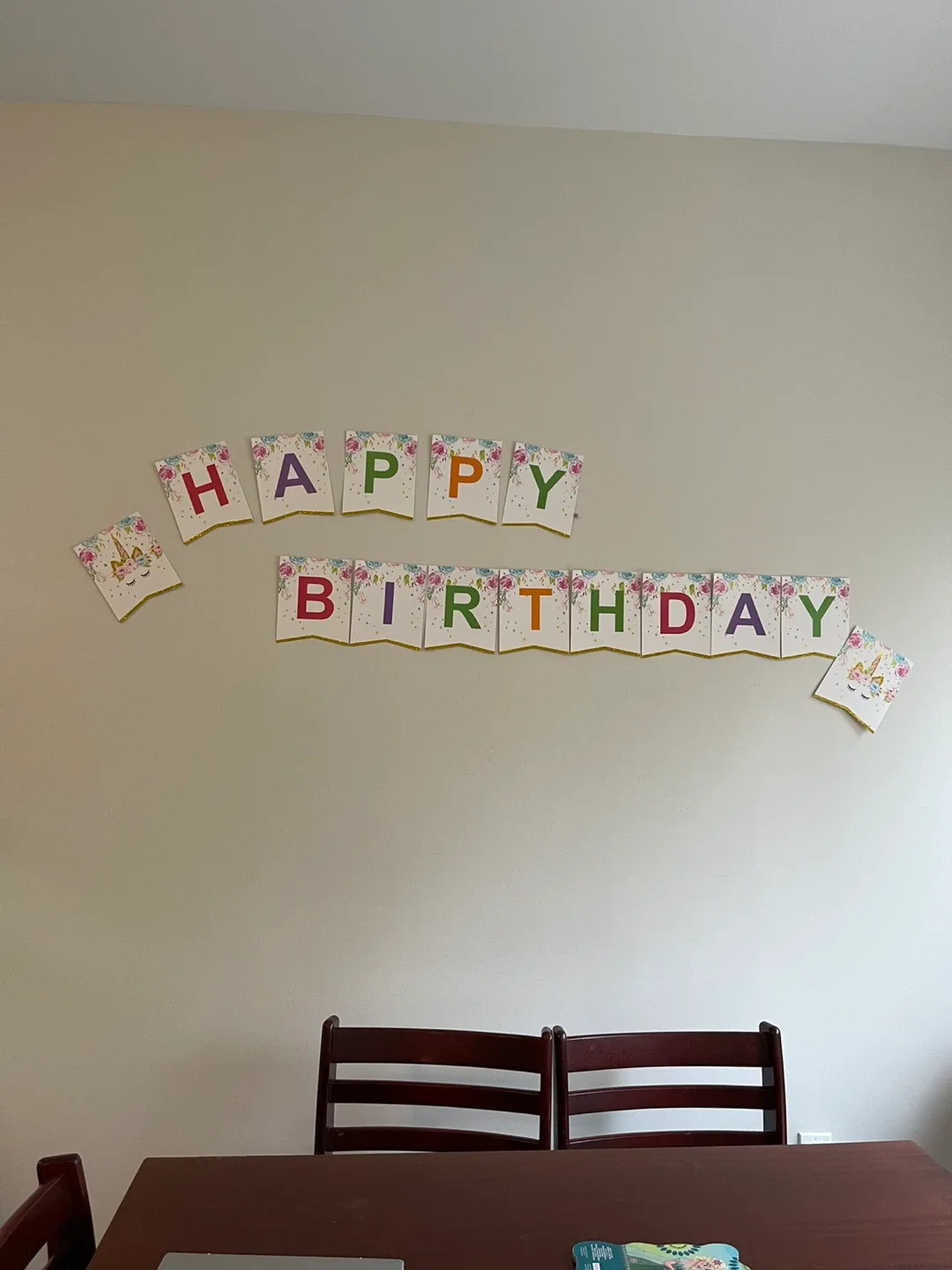 Unicorn Birthday Banner ,Headband and cake topper image indicator(5)