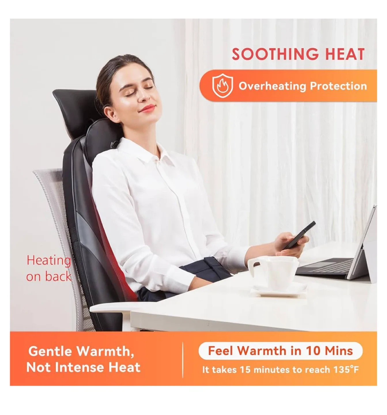 Snailax Shiatsu Massage Seat Cushion image indicator(5)