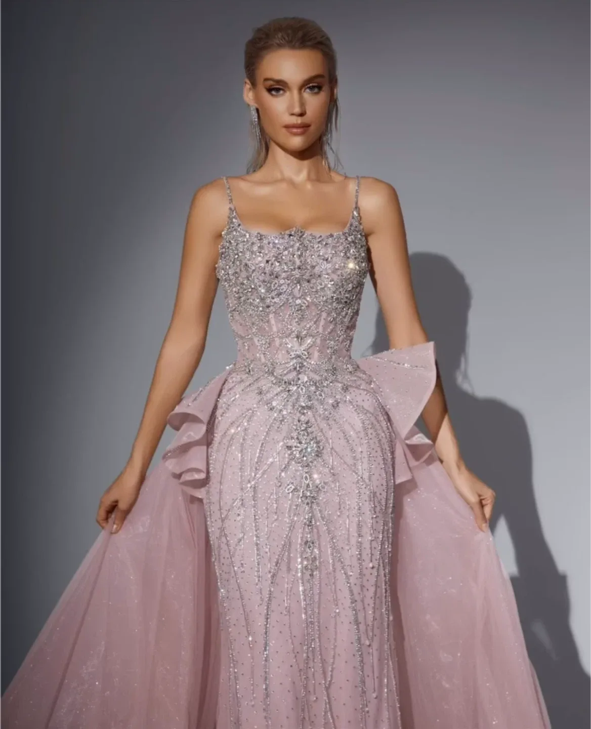 Wonderland By Lilian Blush Pink Sequin Ball Gown image indicator(4)