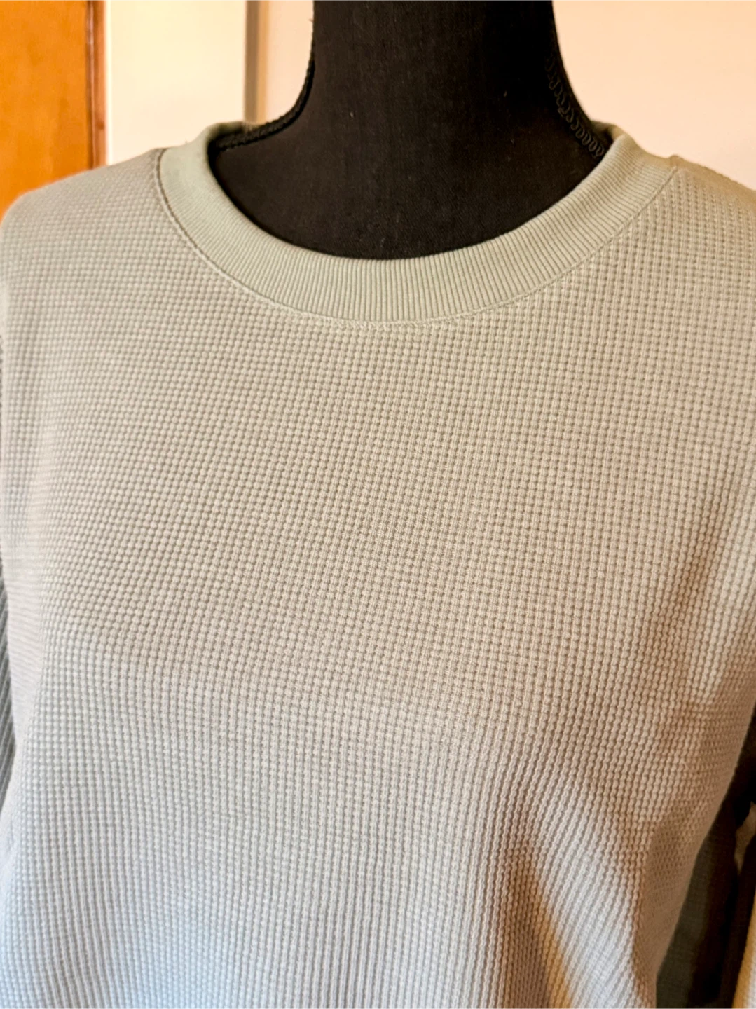 *New* Comfrt Sage Green Waffle Knit Set Size S - photo 3