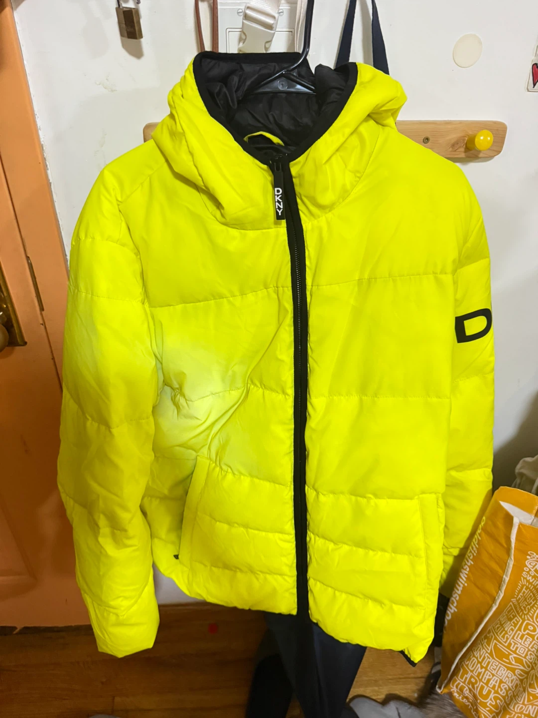 DKNY Puffer Jacket - Yellow, Size XL - photo 5