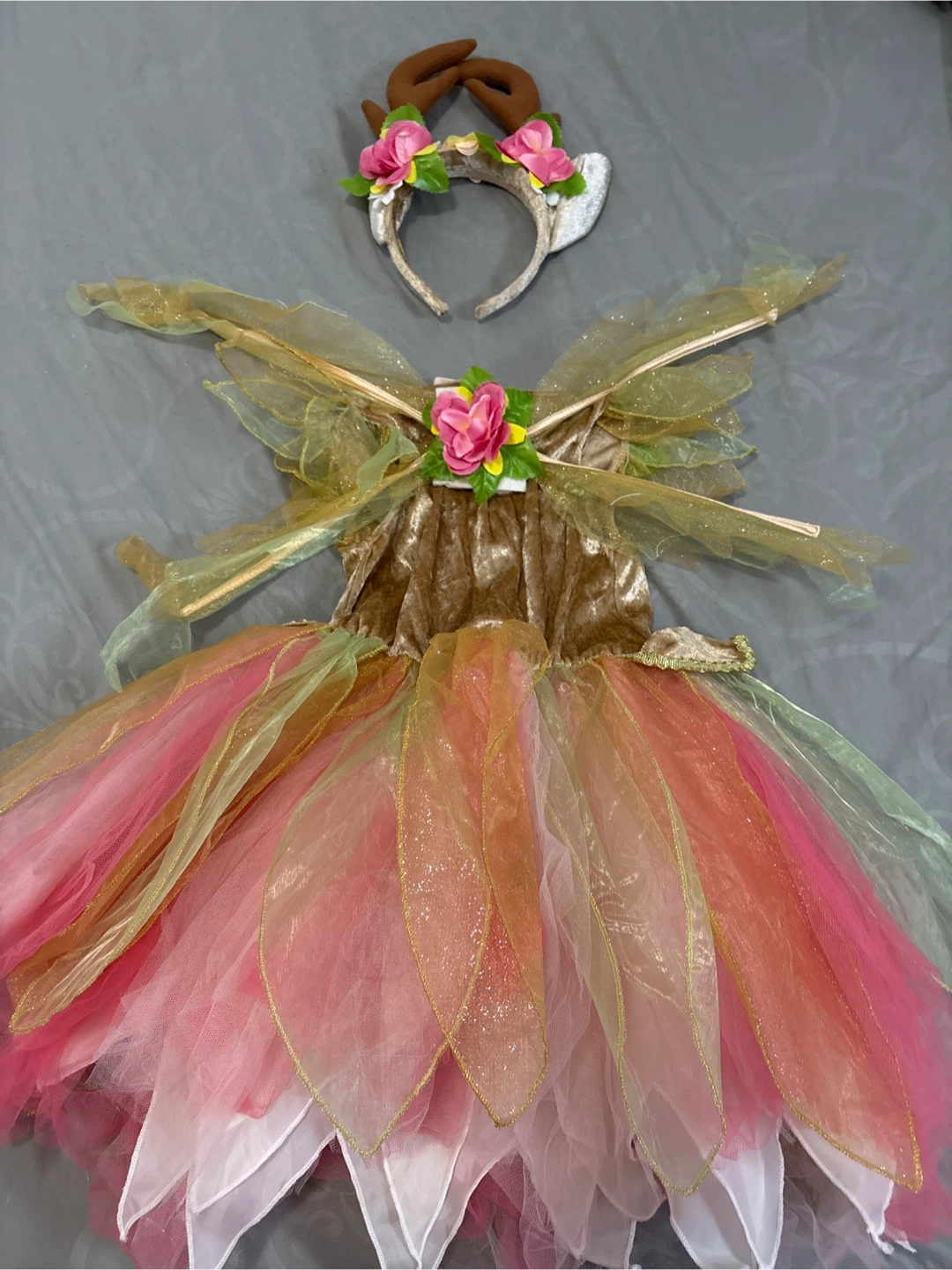 Fairy Princess Costume with Wings & Headband - photo 2
