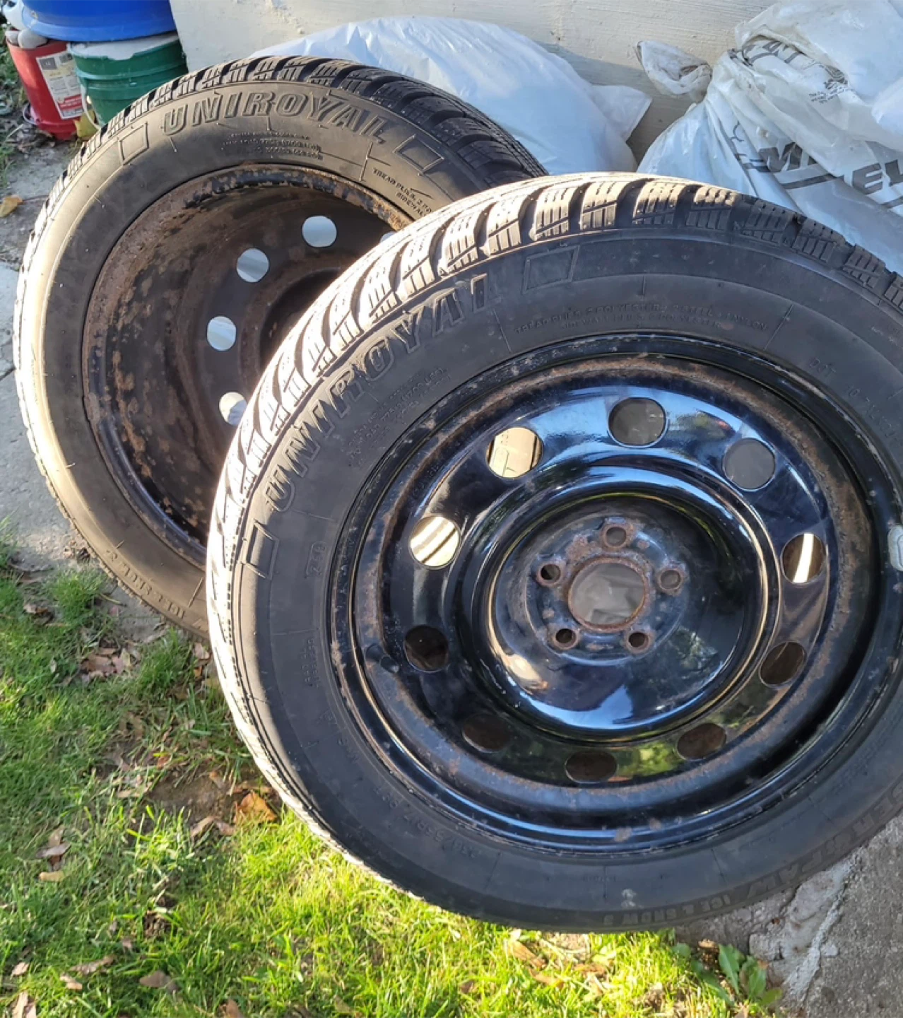 Used 235/55R17 Winter Tire on Steel Rim