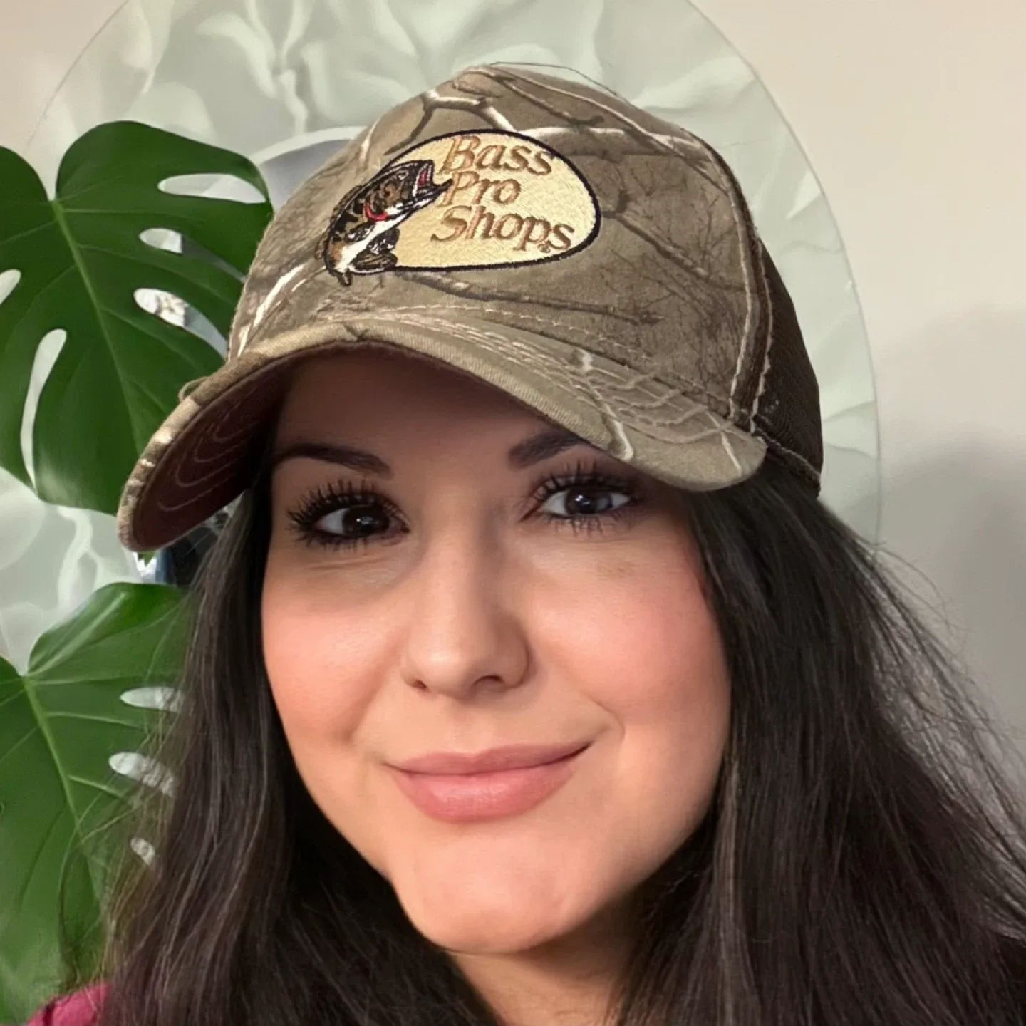 Bass Pro Shops Gone Hunting Camo Trucker Hat Snapback Mesh Cap thumbnail