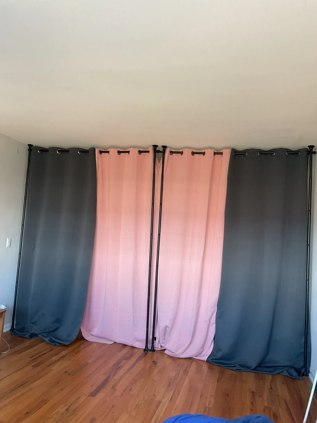 Curtains and curtain rods - room divider
