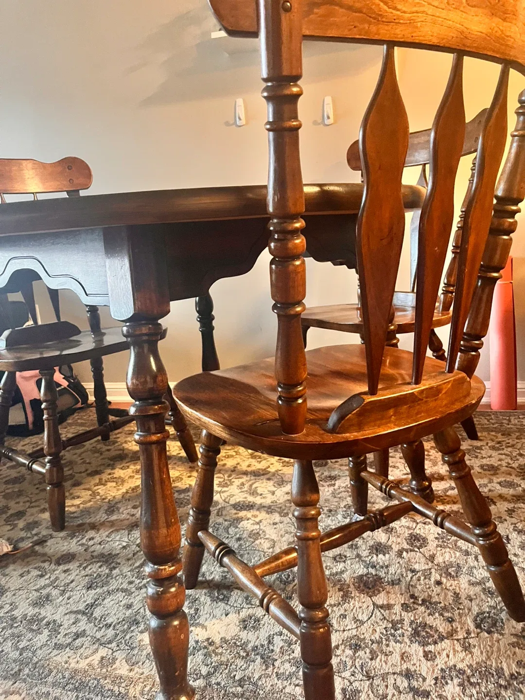 Wooden Round Table and 4 Chairs Set image indicator(3)