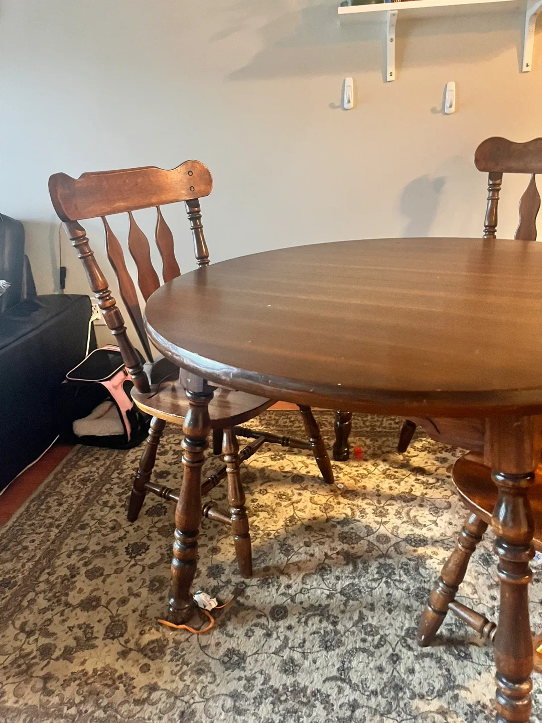 Wooden Round Table and 4 Chairs Set image indicator(4)