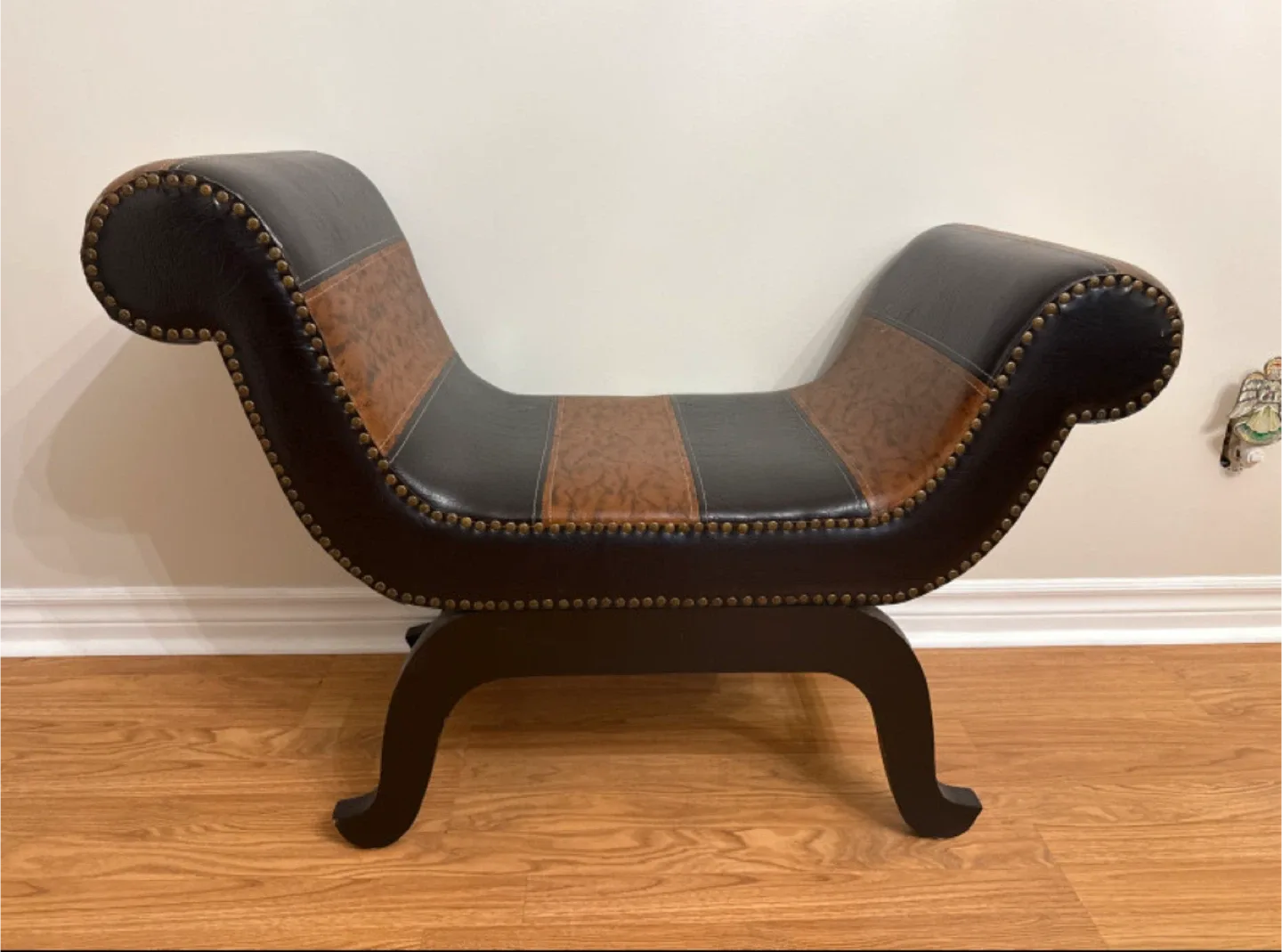 Unique Vintage Faux Leather Bench/Sette image indicator(2)