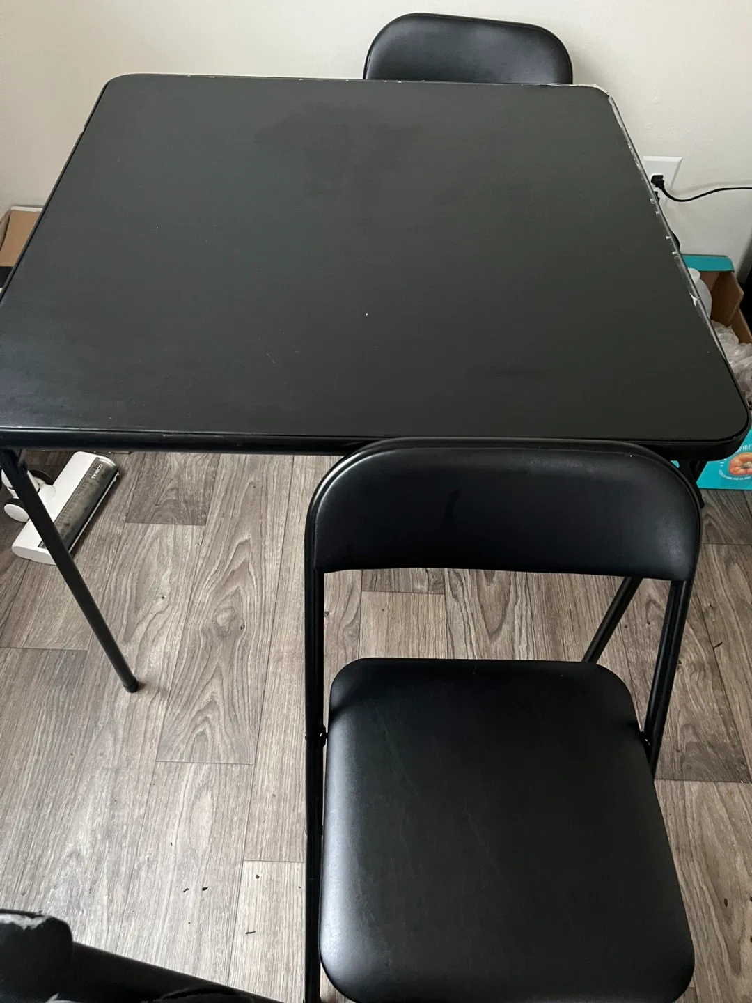 5pc Folding Table Set Black