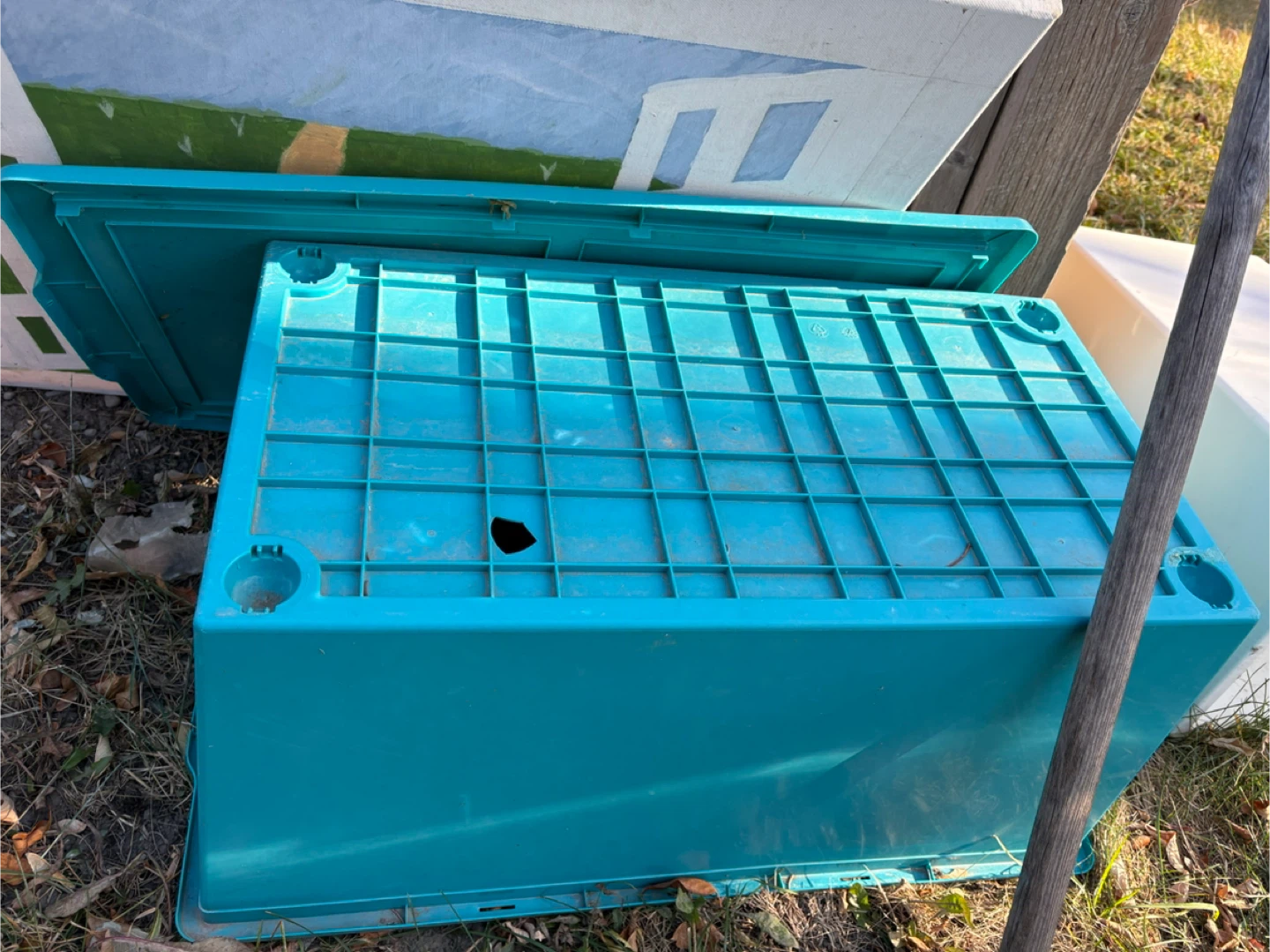 Teal Plastic Storage Tote - photo 2