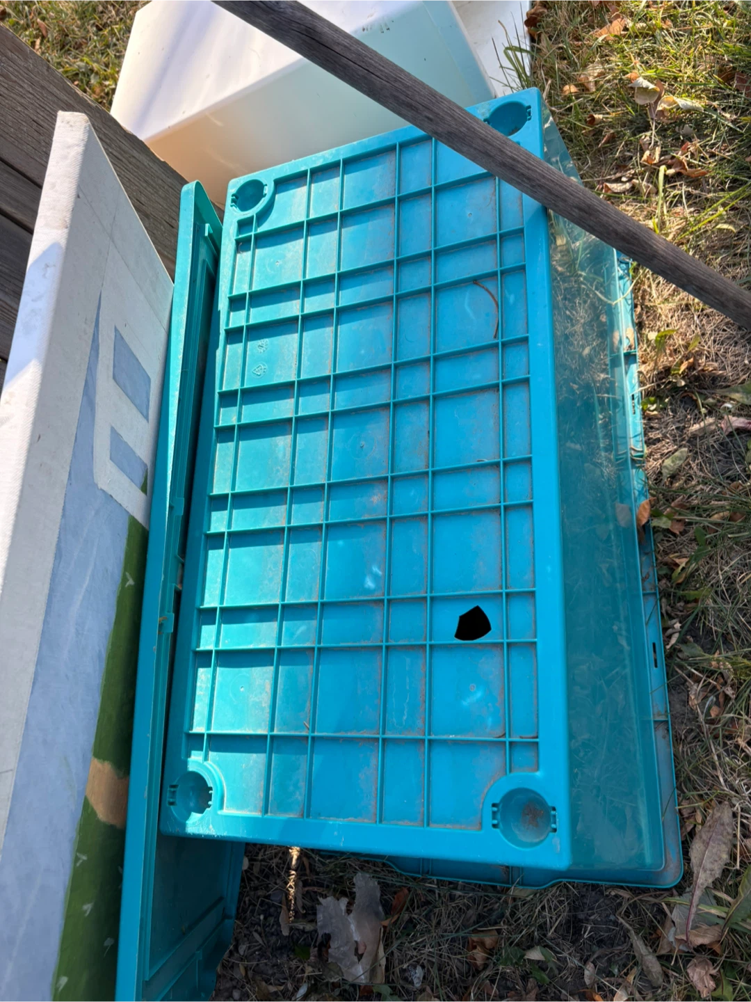Teal Plastic Storage Tote