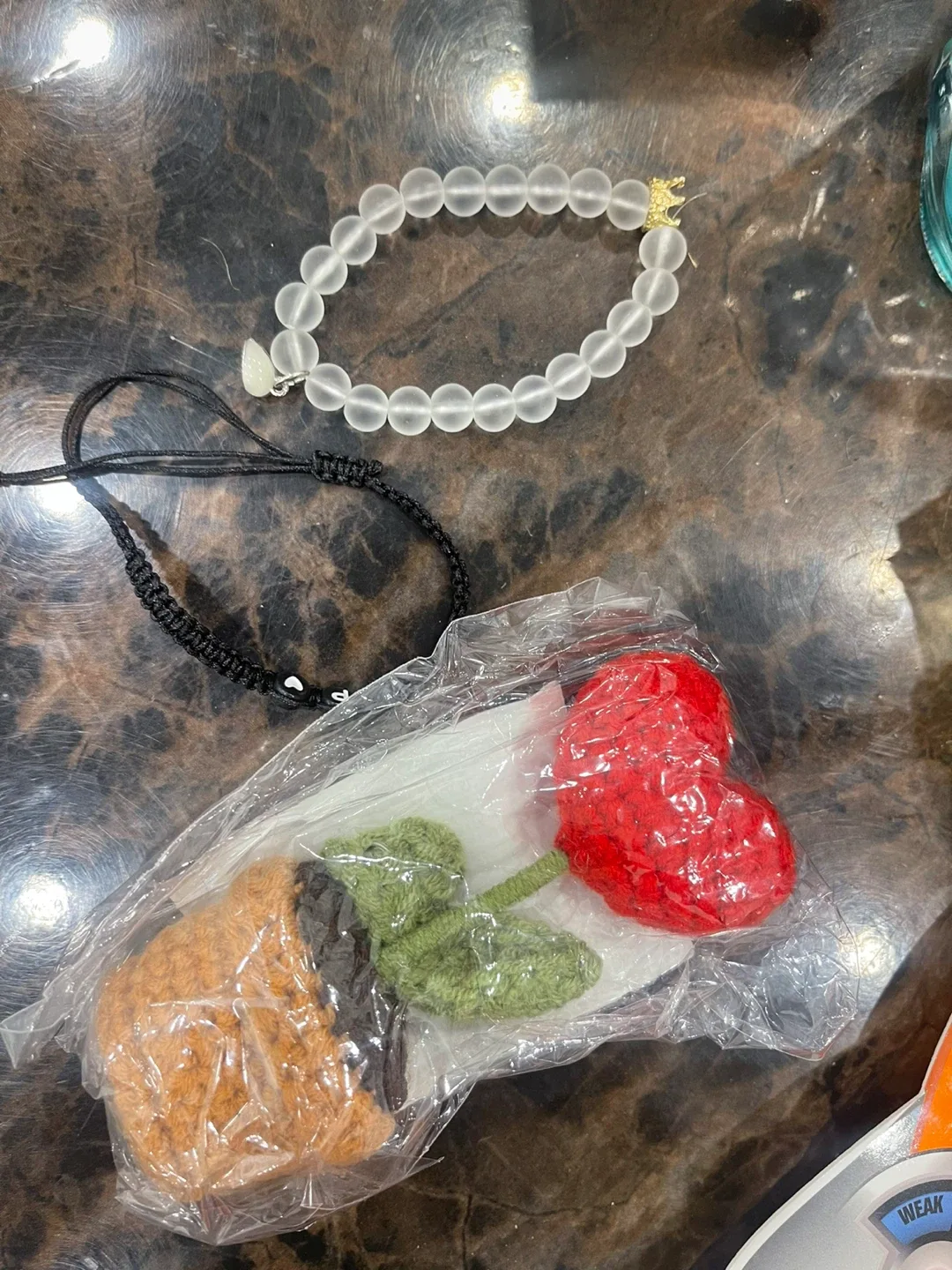 Handmade Beaded Bracelet & Crochet Plant thumbnail