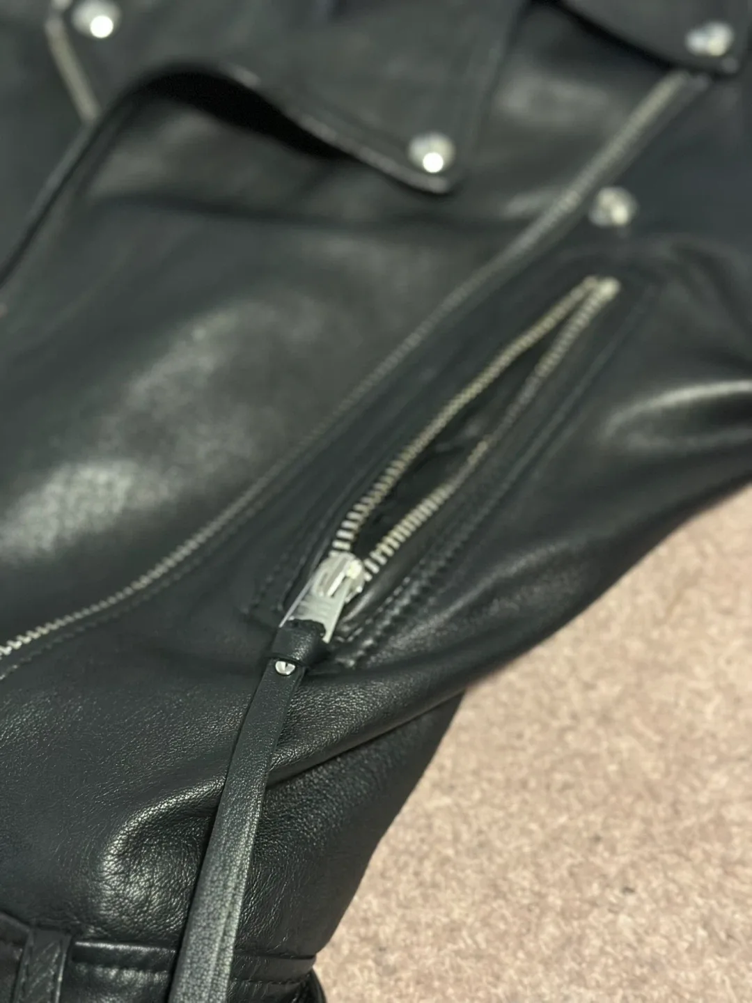 AllSaints Balfern Leather Biker Jacket image indicator(7)