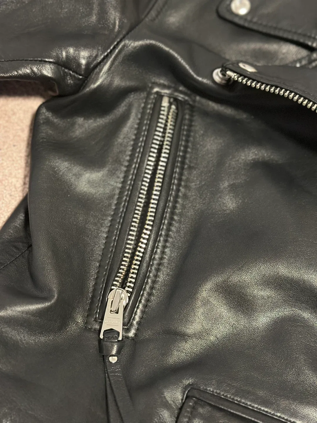 AllSaints Balfern Leather Biker Jacket image indicator(6)