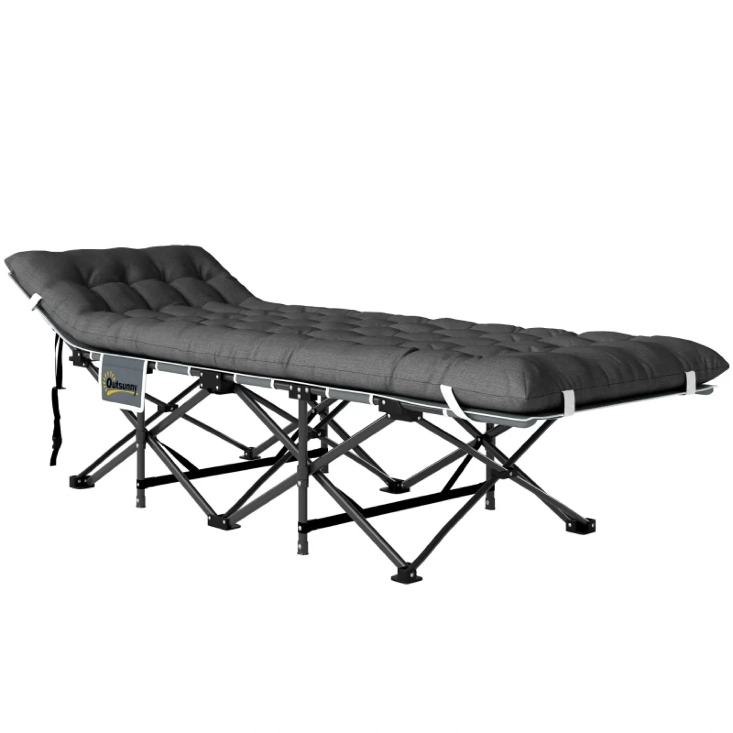 Outsunny Wide Folding Bed, Camping Cot with Mattress