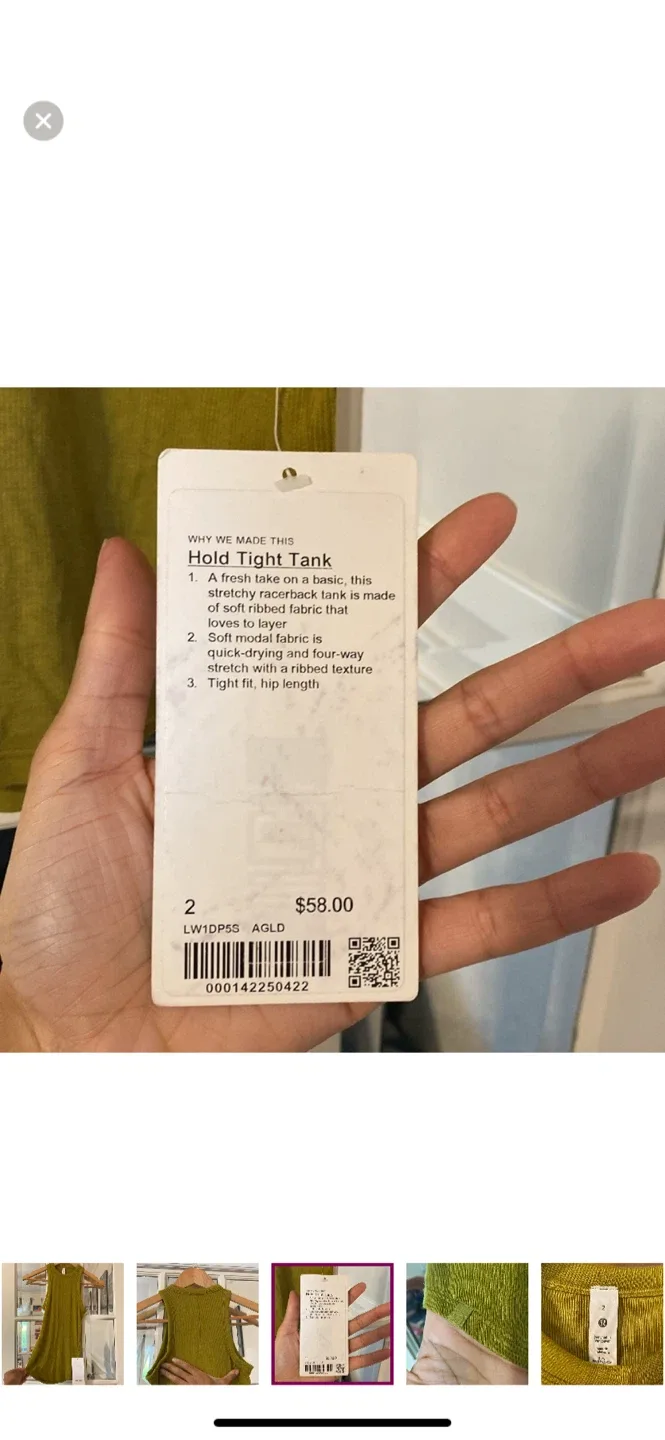 gold lululemon tank top (hold tight) image indicator(3)
