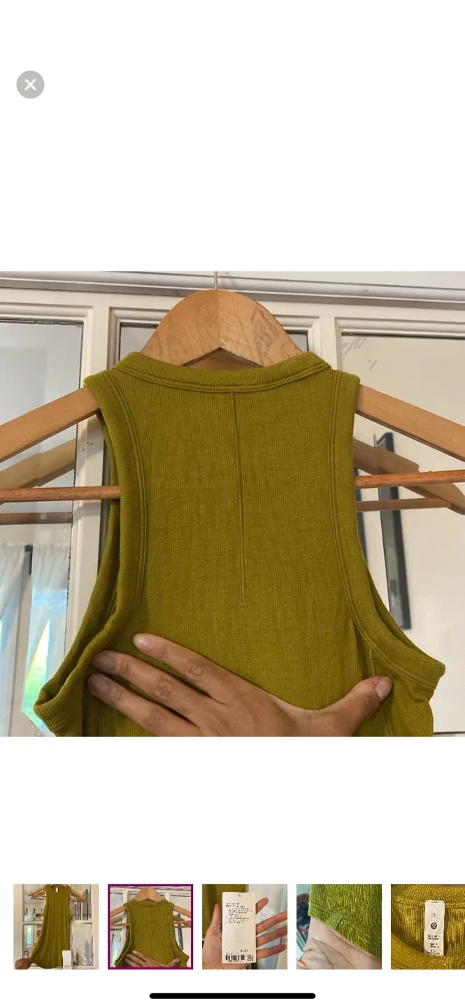 gold lululemon tank top (hold tight) image indicator(2)