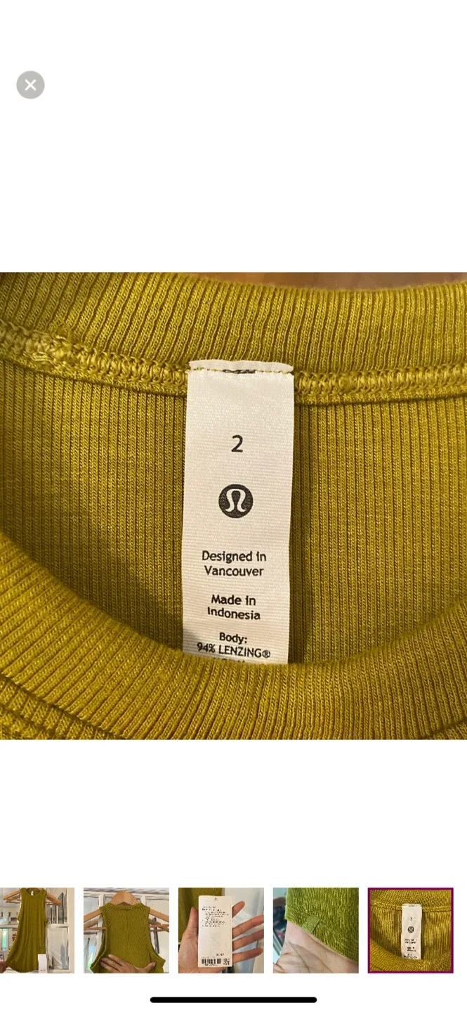 gold lululemon tank top (hold tight) image indicator(4)