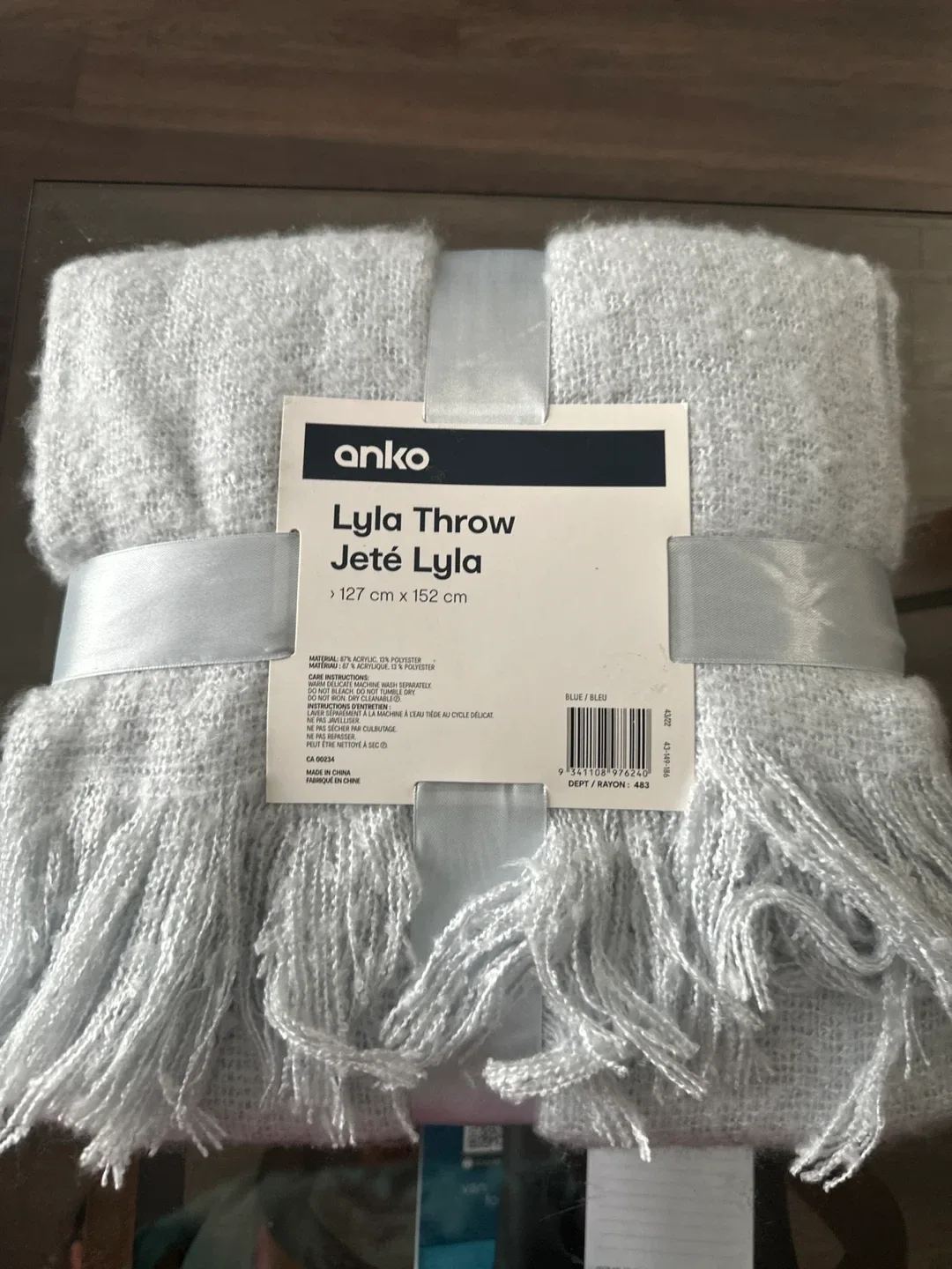 Anko Lyla Throw - Blue, 127cm x 152cm