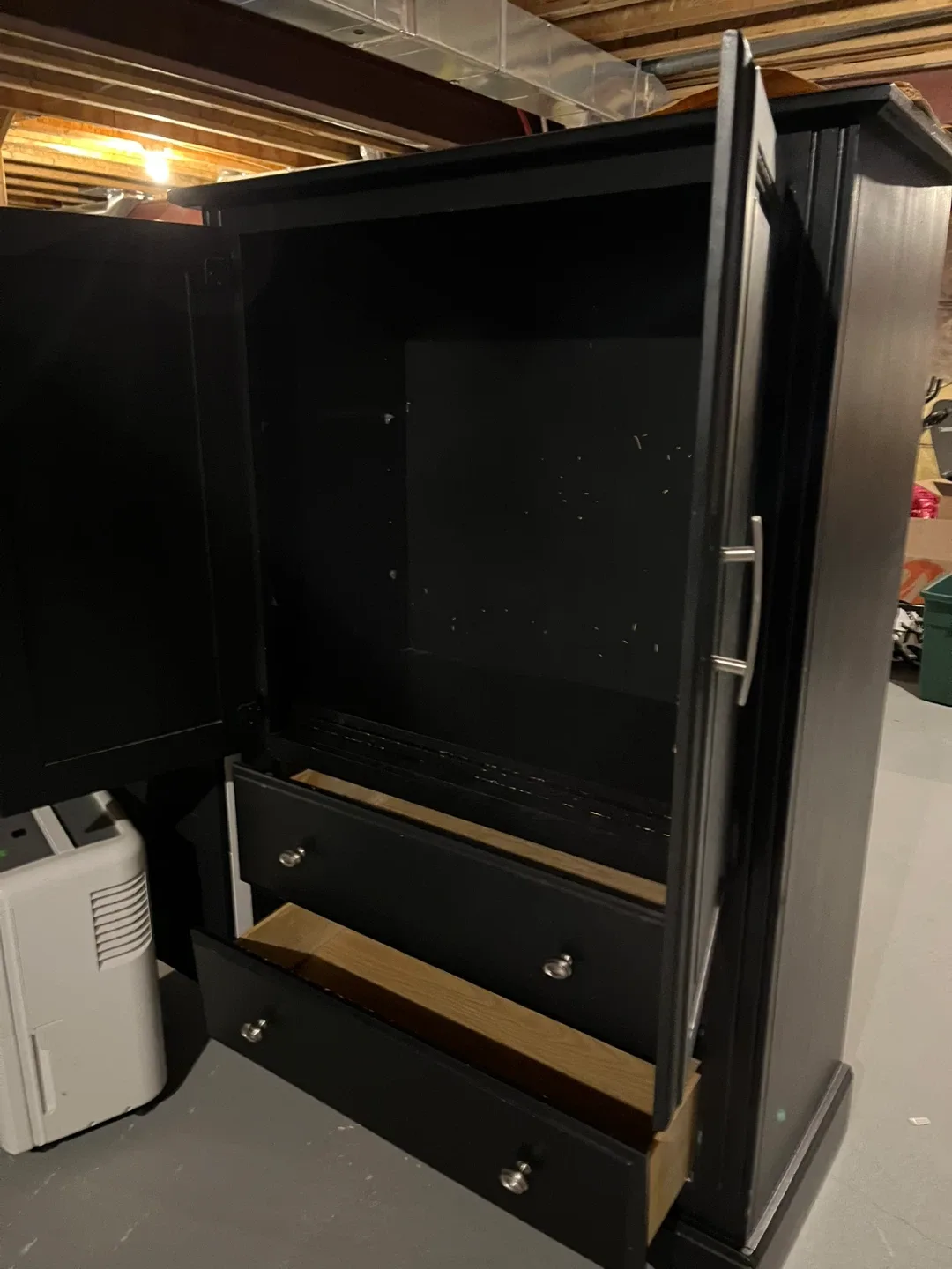 Black Armoire Wardrobe with Drawers image indicator(2)