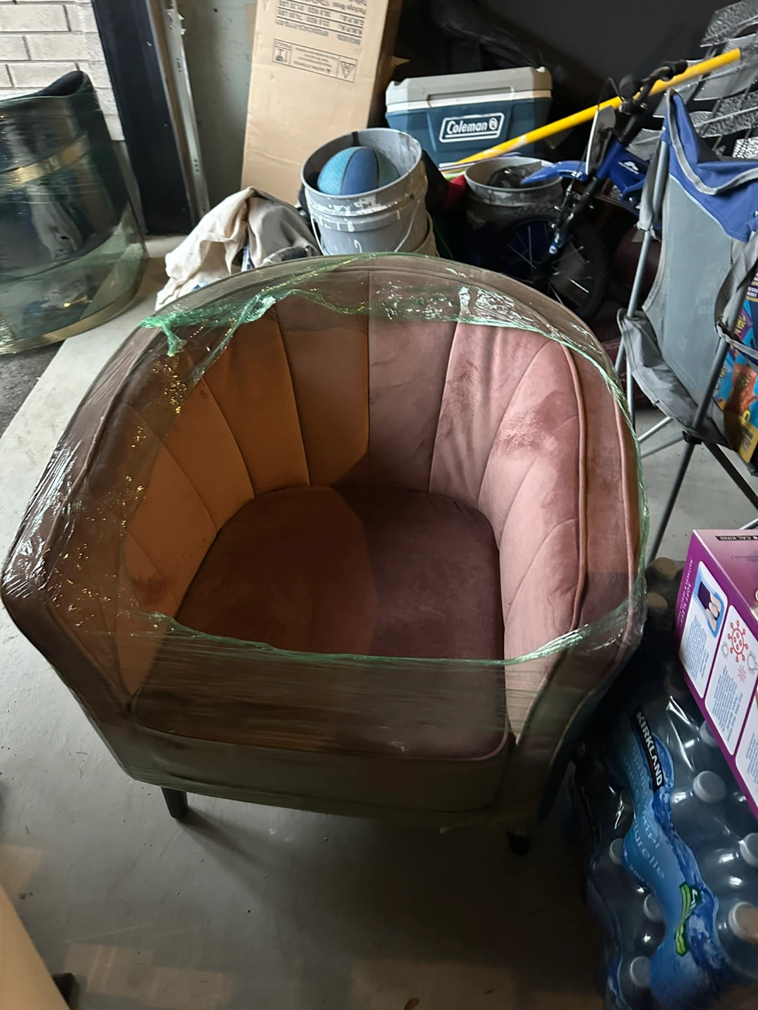 Pink Velvet Accent Chair