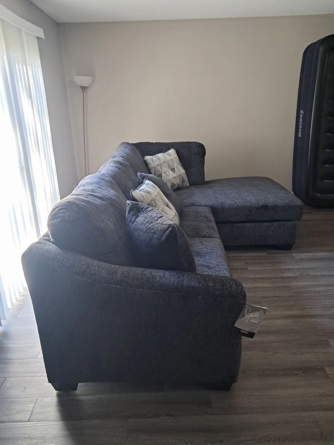 Gray Sectional Sofa with Cushions