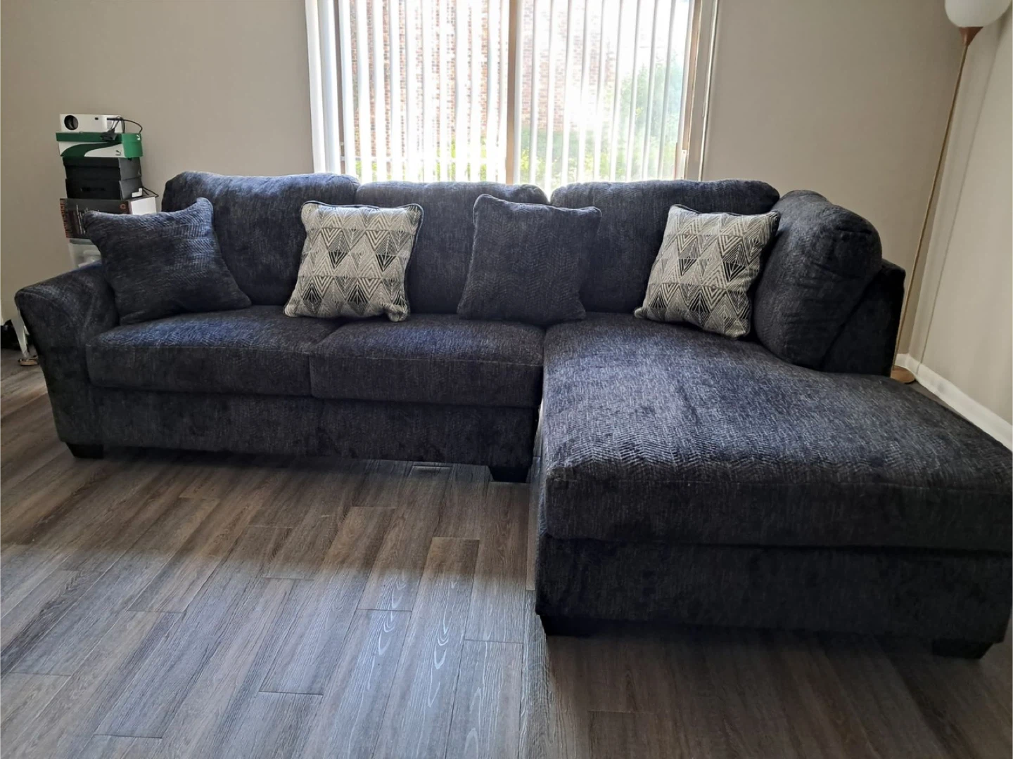 Gray Sectional Sofa with Cushions - photo 2