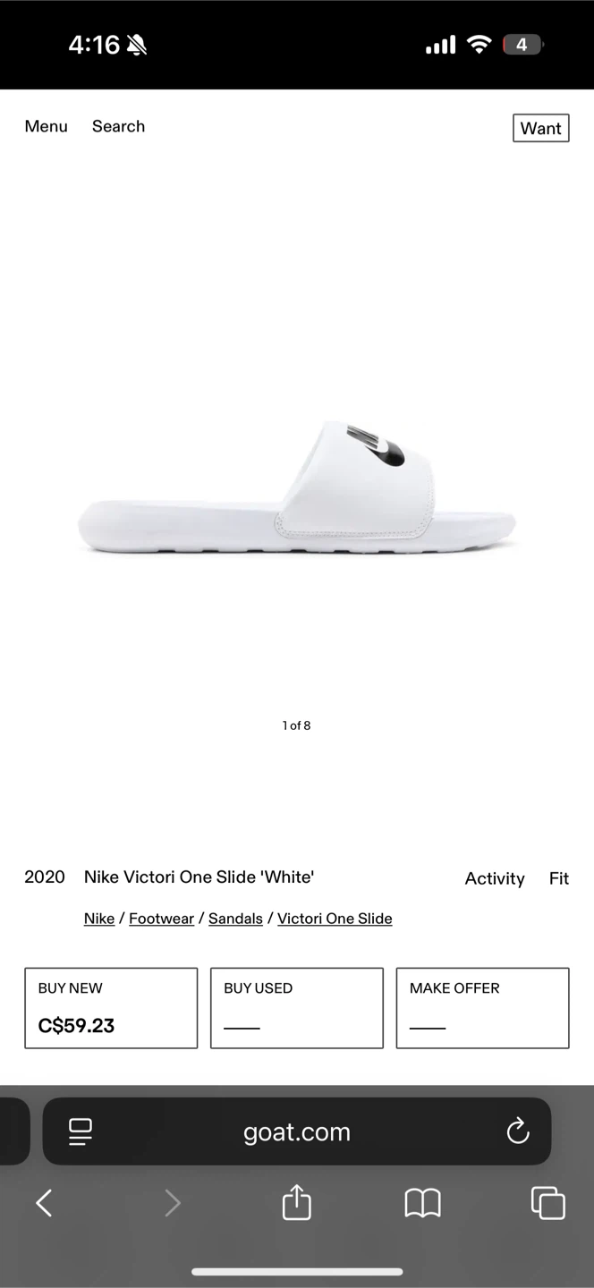 Nike Victori One Slide - White, Size 11 - photo 5