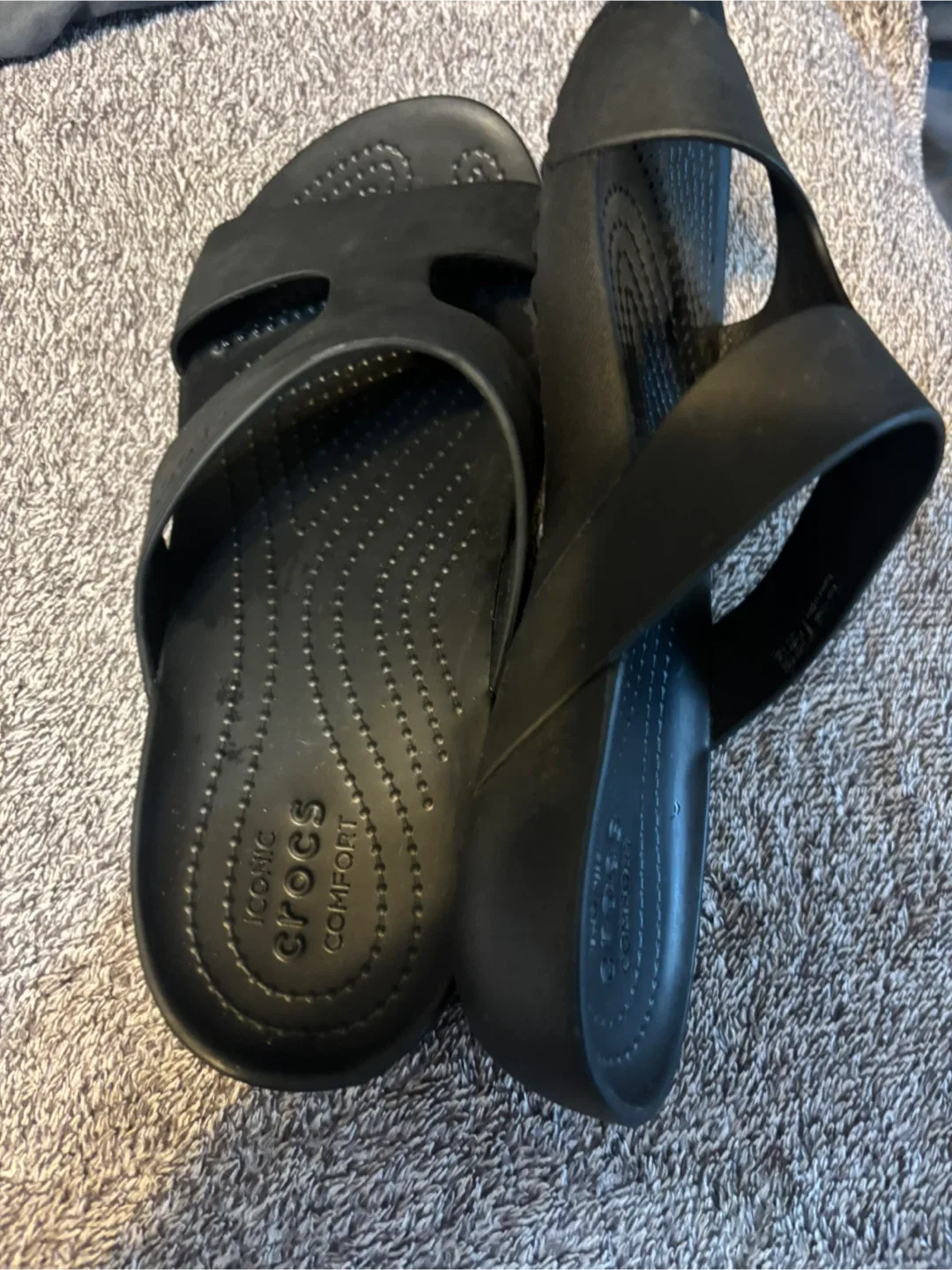 Crocs Women's Serena Slide Black Slip On Comfort Slide Sandals image indicator(7)