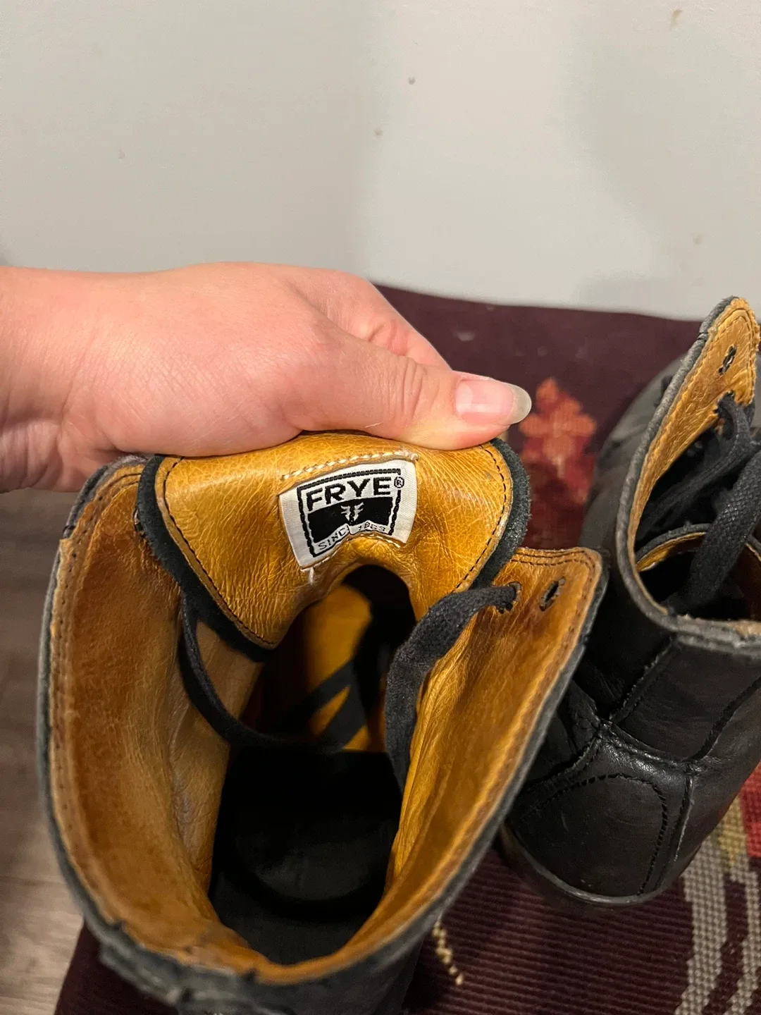 Frye Black Leather Ankle Boots image indicator(5)