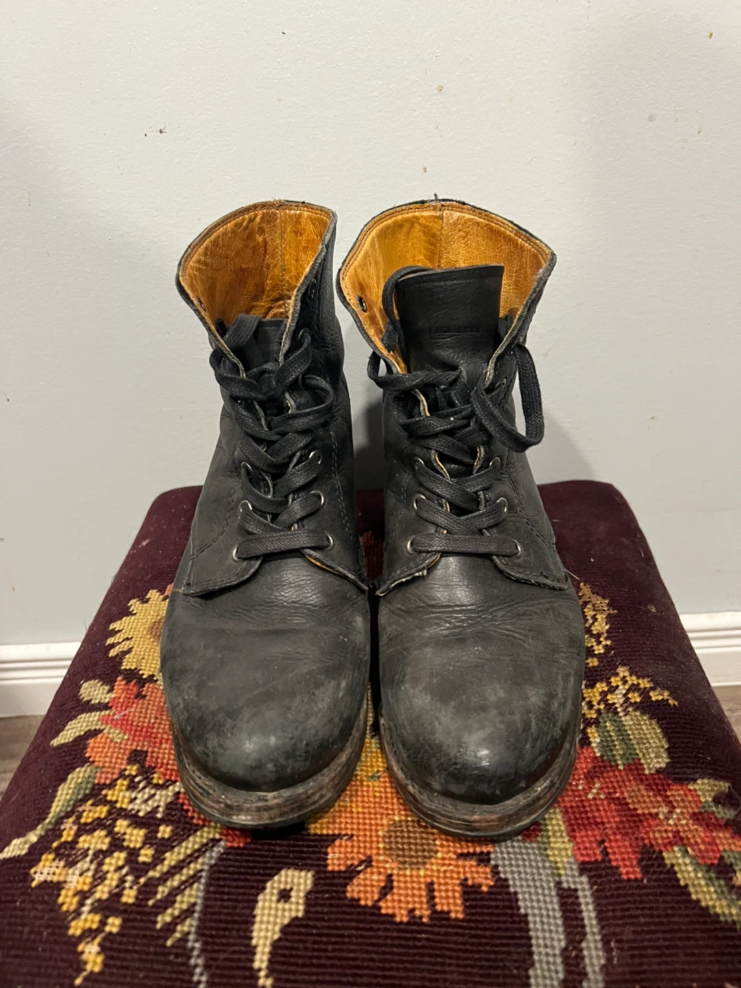 Frye Black Leather Ankle Boots