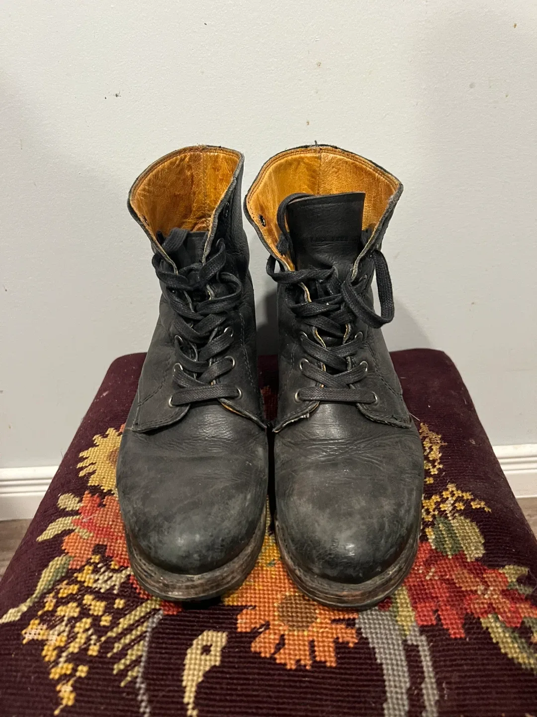 Frye Black Leather Ankle Boots thumbnail