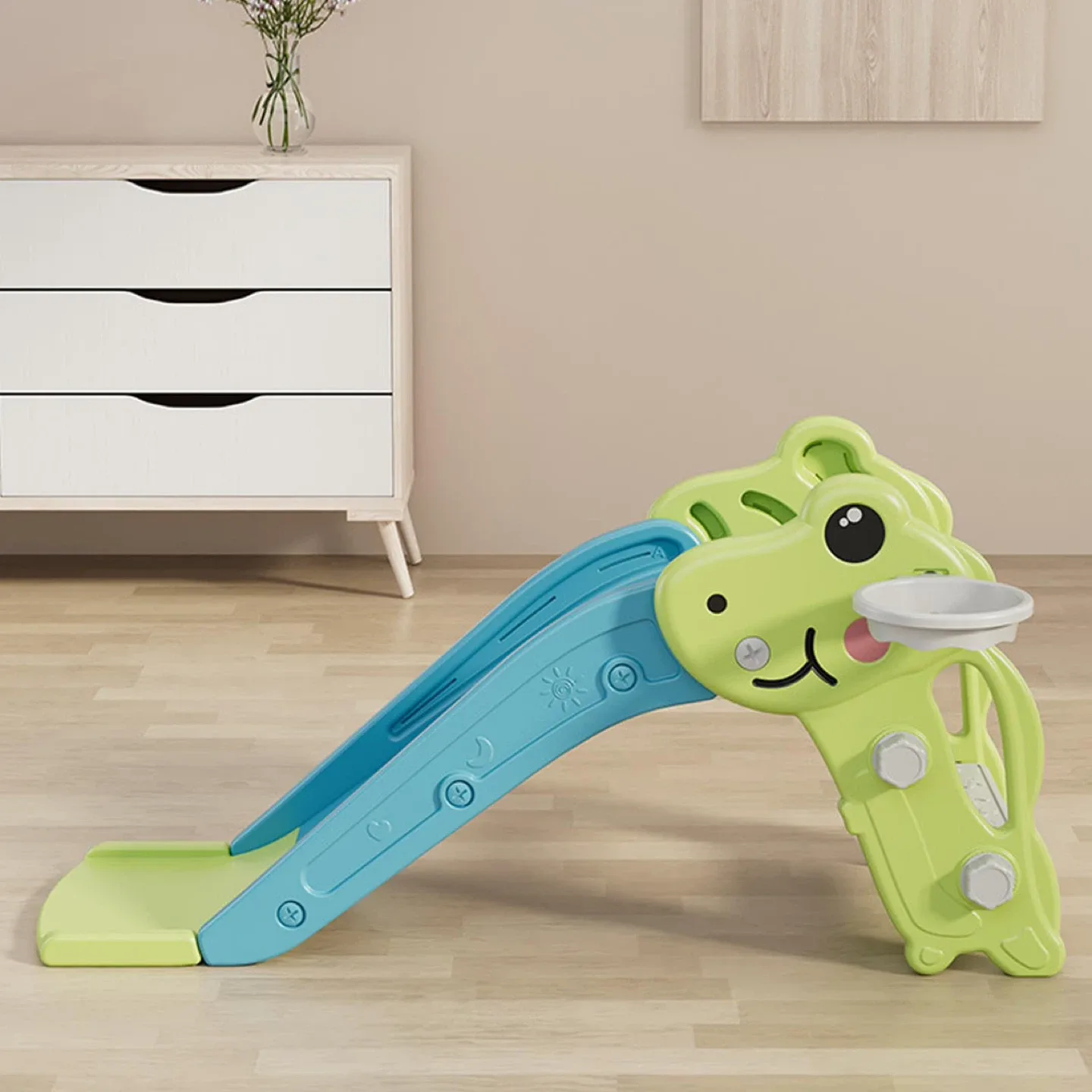 Kids Slide, Toddler Slide Plastic Stable Structure for Gift image indicator(5)