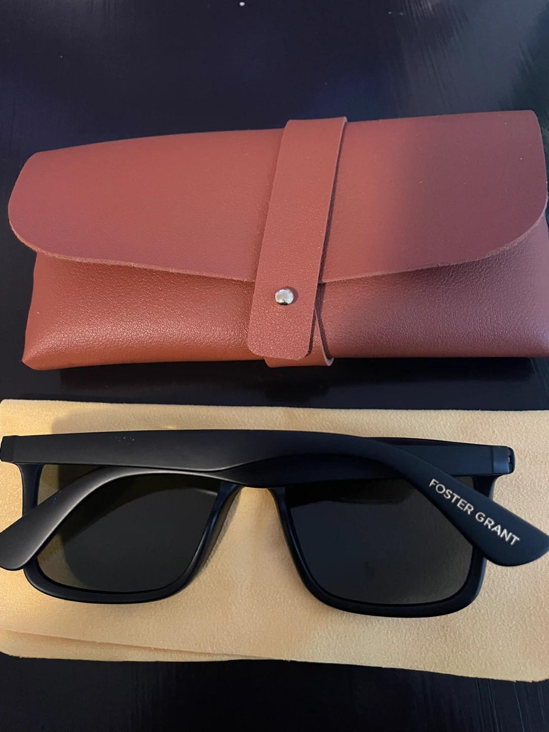 Foster Grant Black Sunglasses with Case