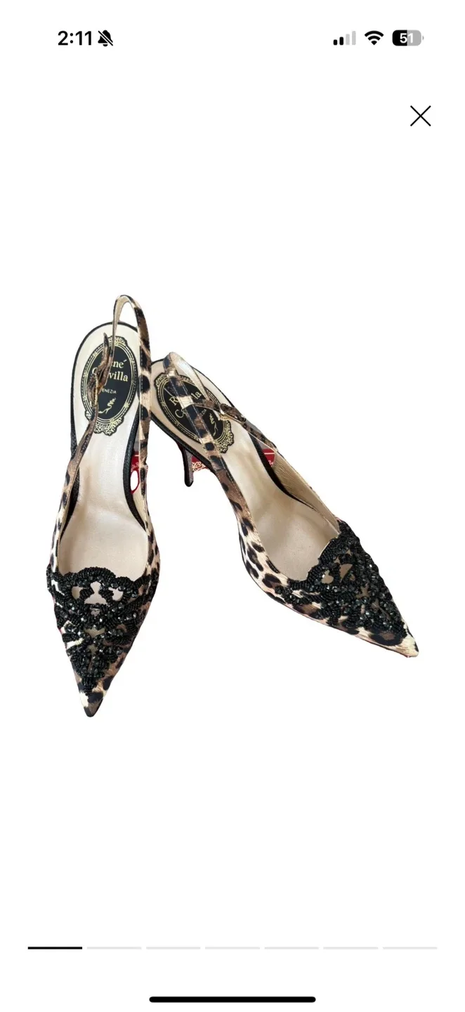 NEW René Caovilla Leopard Heels - Size 36 thumbnail