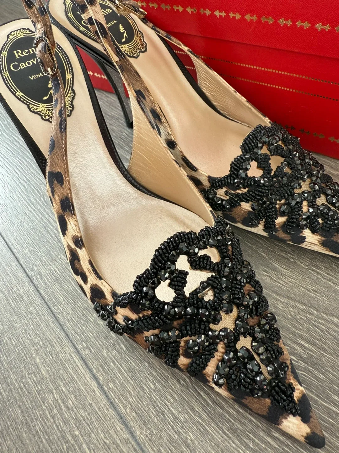 NEW René Caovilla Leopard Heels - Size 36 image indicator(2)