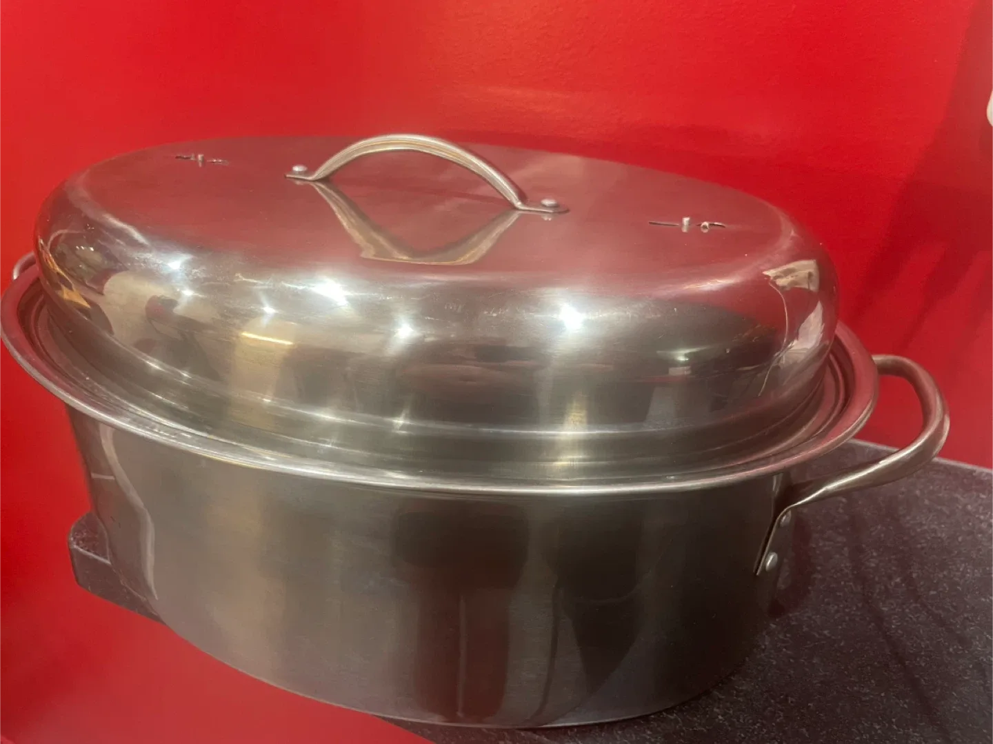 Tools of the Trade BASICS 18” Stainless Steel Oval Roaster Set image indicator(4)