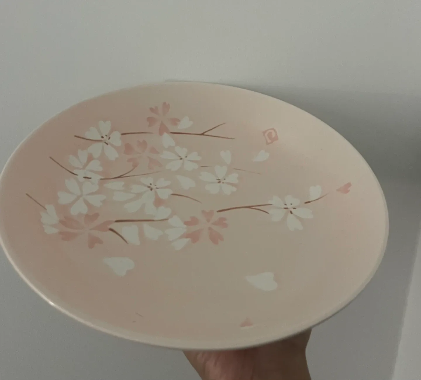 Pink Decorative Bowl with Cherry Blossom Design thumbnail