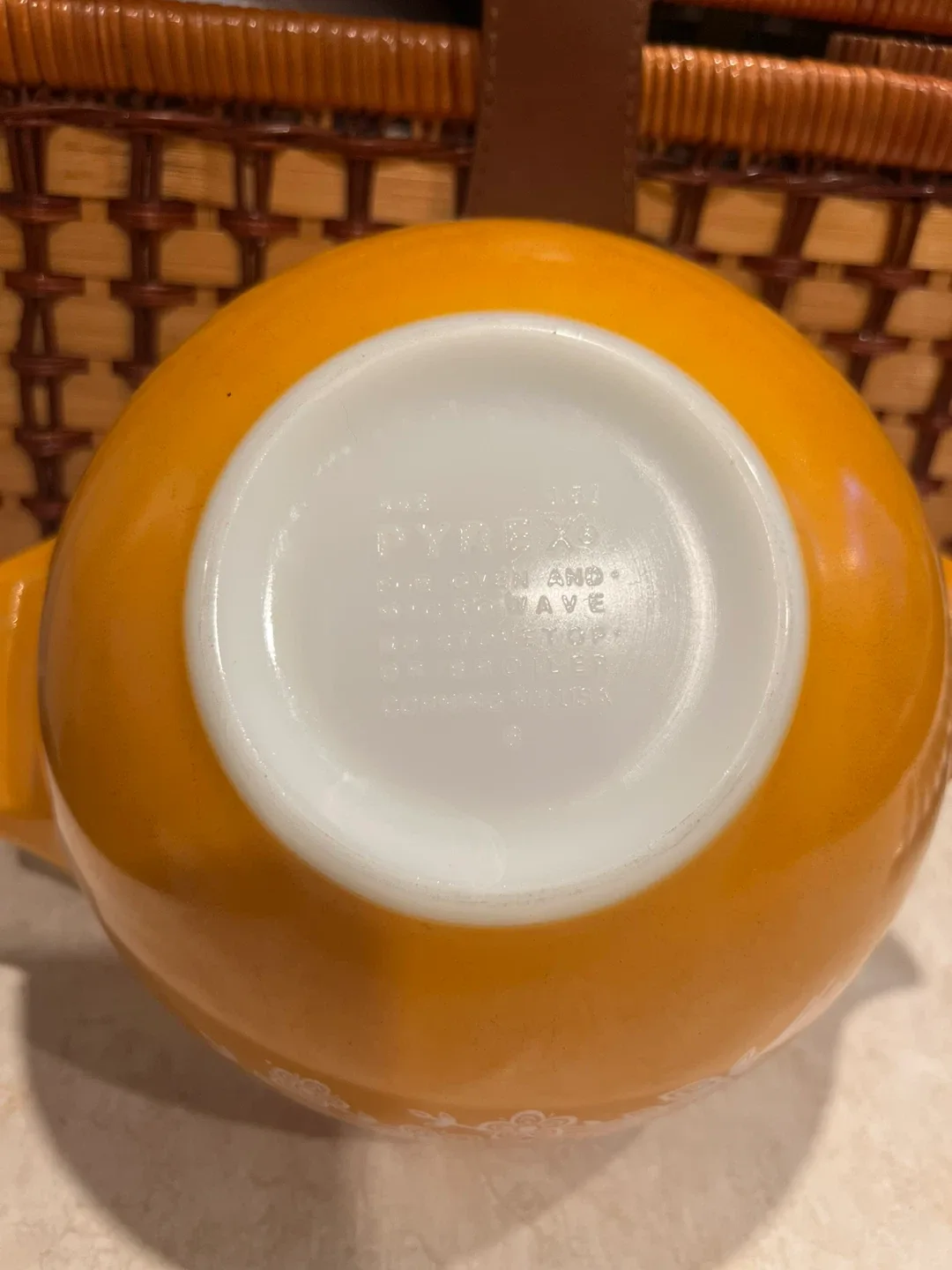 Vintage Pyrex Mixing Bowl - Orange Floral image indicator(2)